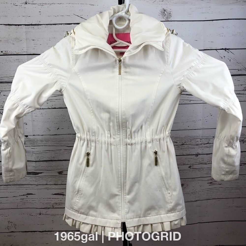 Betsey Johnson XS Hooded Lined Jacket Drawstring